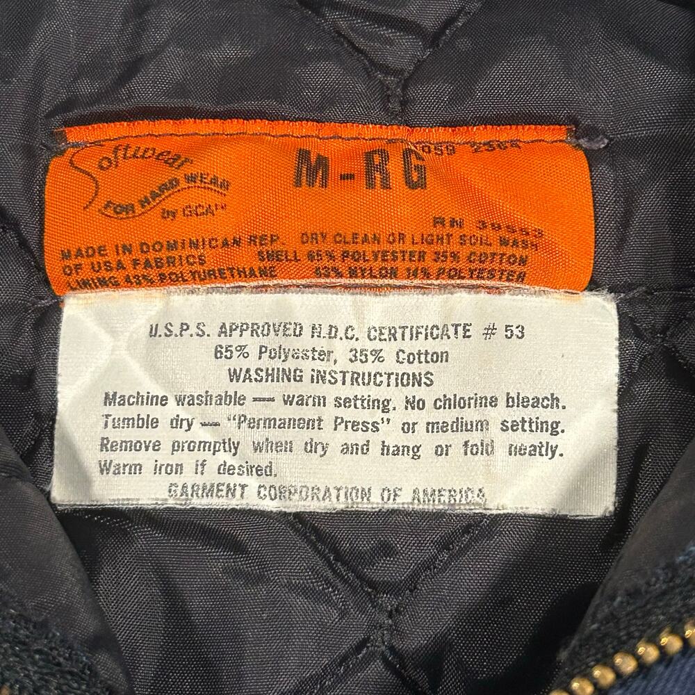 Vintage USPS Postal Service Bomber Jacket Mens Medium Full Zip Navy - Picture 5 of 6
